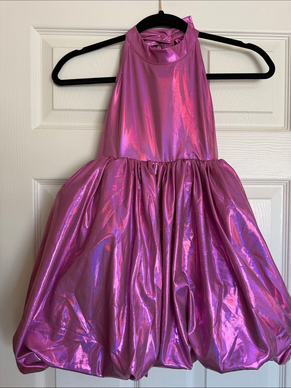 Lola and the boys metallic bow bubble dress pink 8